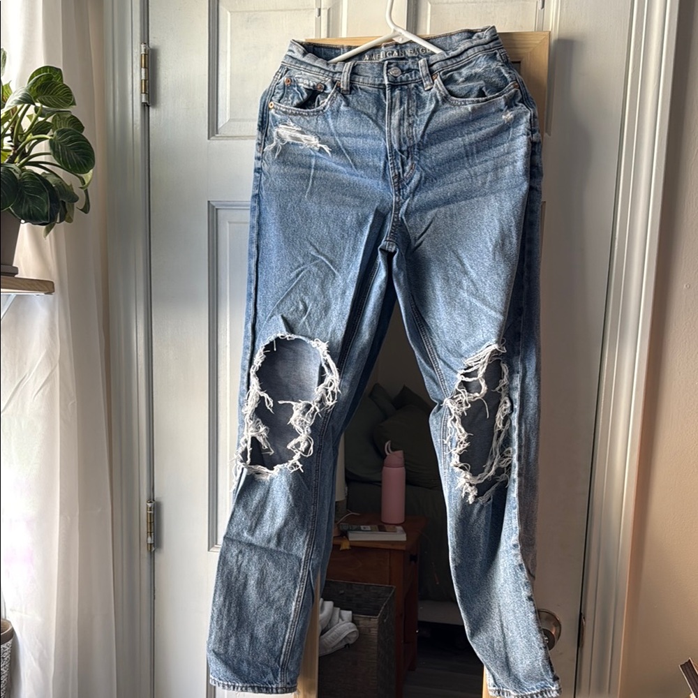 American Eagle Highest Rise Baggy Straight Jean Size 2 Regular